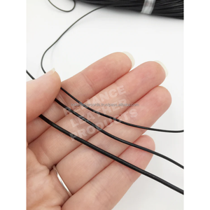 Cordon en cuir naturel rond noir de 1 mm de qualité supérieure pour breloques et composants de bijoux - Product Image 5