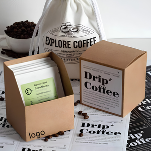 Caja de Embalaje de Café Kraft al por Mayor, Cartón de Papel Impreso Personalizado para Bolsas de Café de Filtro, Fabricante Directo OEM - Product Image 4