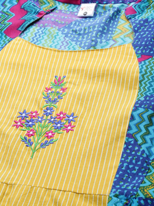 Kurta Anarkali de Rayón con Bordado de Encaje Multigeométrico al por Mayor, Tallas Grandes para Mujer, Cuello Mandarín, Mangas Largas Formales, Uso Diario - Product Image 2