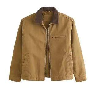 <b>Men</b> Canvas <b>Utility</b> <b>Jacket</b> Cotton Workwear Outerwear Multi Pocket Zip Closure Durable Casual Coat Lightweight Layering <b>Jacket</b> - Product Image 1