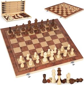 Juego de Ajedrez de Madera Plegable 3 en 1 al por Mayor, Juegos de Mesa Personalizados, Damas Premium, Backgammon, Juego de Ajedrez Magnético Portátil de Viaje - Product Image 1