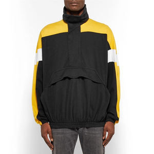 Sweat à capuche demi-zip pour homme, color block, en polaire, style streetwear décontracté, mode hiver, vente en gros OEM, direct usine - Product Image 1