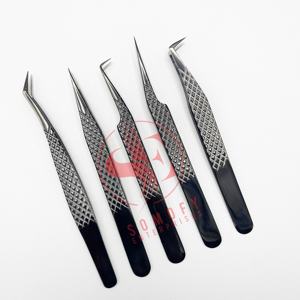 Pinzas para Pestañas de Acero Inoxidable de Estilo Profesional de Somofy Enterprises, Puntas de Fibra de Plasma Negras, Aplicador, Belleza Sostenible - Product Image 6