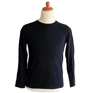 T-shirt à manches longues à col rond pour homme et femme T-shirt avec logo d'impression personnalisé à partir de 100% coton peigné T-shirt blanc - Product Image 4