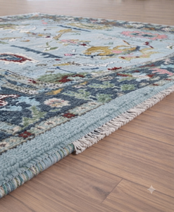 Premium Hand Knotted <b>Traditional</b> Oushak Pattern Wool <b>Rug</b> Handmade Luxury Carpet Zaari Brand Eco-Friendly Non-Slip Custom Design - Product Image 4