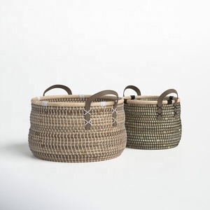 Panier de rangement en jute et en herbe de mer, nouveau design tendance, panier tissé, prix de gros, décoration de meubles de chambre - Product Image 2