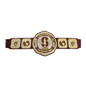 Ceinture de championnat des études latino-américaines de l'Université de Stanford, sangle en cuir de qualité supérieure, design or et bordeaux, ceinture de collection - Product Image 1