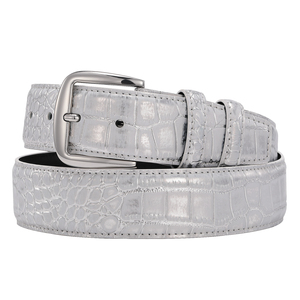 Ceinture en cuir de vachette pour femme, tendance vintage, gaufrée et délavée, avec boucle ardillon en cuivre, motif lettres, imperméable - Product Image 3