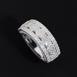 Channel Setting Moissanite Claw <b>Ring</b> GRA Certified Gold Rose Plated 925 Sterling <b>Silver</b> Hiphop Jewelry <b>Rings</b> Unisex <b>Men</b> Children - Product Image 4