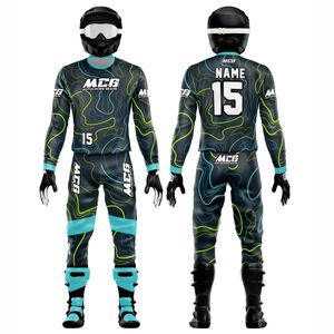 Vêtements de course en tissu extensible de haute qualité, élégants, imprimés par transfert thermique DTF, pour moto tout-terrain, VTT et motocross - Product Image 1