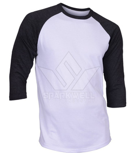 T-shirt à manches 3/4 en jersey de coton blanc vert olive, col rond, coupe classique, couleur unie, logo sur le devant, pour homme - Product Image 2