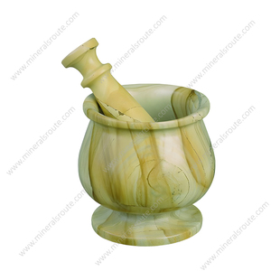 Teakwood Marble Marble Mortar <b>And</b> Pestle <b>Set</b> For Kitchen Grinding <b>Herbs</b> <b>Spices</b> Seasoning Preparation Onyx Marble Mortar <b>and</b> Pest - Product Image 4