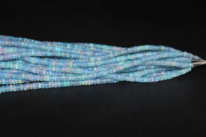 Tanzanite naturelle opale bleue lisse Rondelle 3-5mm pour la fabrication de bijoux 16 pouces perles d'opale de feu - Product Image 5