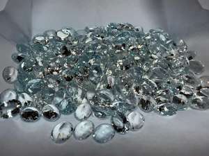 Piedra Preciosa de Aguamarina Natural AAA+++ Corte Esmeralda Ovalado 7x9MM Facetada |   Piedra de Aguamarina Azul Suelta para Joyería y Venta al por Mayor - Product Image 6