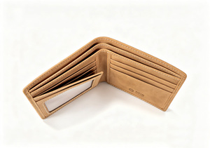 [En Stock] [Precio de Venta al Público] Cartera Bifold de Cuero Nubuck Genuino Castello Hecha a Mano para Hombre, con Espacio para Tarjetas de Identificación, en Color Marrón, Negro y Marrón Claro - Product Image 4