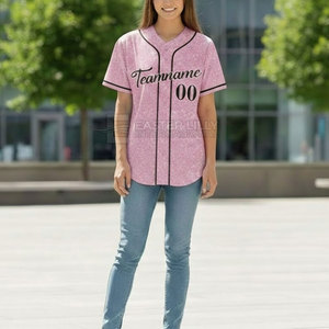 Nouvelle arrivée, maillot de softball pour femme adulte à manches courtes, respirant, imprimé avec un nom personnalisé, tissu 100% polyester, meilleur prix - Product Image 2