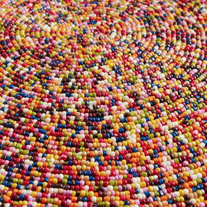 Colorful Beaded <b>Round</b> <b>Placemat</b> Bohemian Embroidered Home Decor Washable - Product Image 2