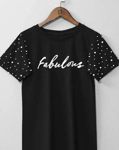 เสื้อยืดผู้หญิงไซส์ใหญ่ รุ่นใหม่ปี 2025 ทรงหลวม คอวี ผ้าไม่ยับ ระบายอากาศได้ดี สไตล์ลำลอง - Product Image 1