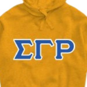 Sudadera Clásica con Capucha Sigma Gamma Rho Amarilla para Mujer, Sudadera Informal con Letras Griegas, Sudadera con Capucha Personalizada - Product Image 3