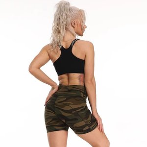 Women Geometric Print Drawstring Shorts Mid Waist Sporty Knitted Spandex Polyester Breathable Regular Fit - Product Image 3