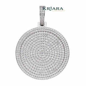 Pendentif Charme Unisexe Hiphop en Argent 925 Plaqué Or 18K avec Moissanite Ronde Taille Brillant pour Usage Quotidien - Product Image 4
