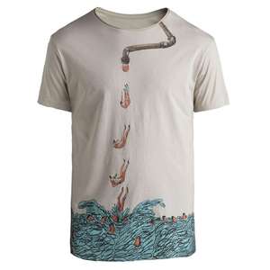 Mens T-Shirt Featuring Glow-in-the-dark Details Customized Printing <b>Canvas</b> Fabric Short Sleeve 180g Loose Fit - Product Image 6