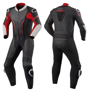 Boys' <b>Full</b> Sleeve 220g Leather Motorcycle Racing <b>Suit</b> Custom Logo Front Color Blocked Breathable All Seasons Protection Gear - Product Image 5