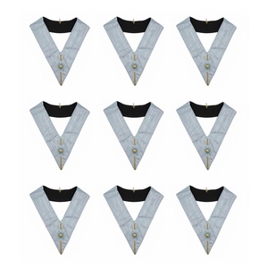 Juego de 9 Collares para Oficiales de Lodges. Bordados - Rito Escocés (RSR) Cierre de Gancho y Bucle Decoración con Cuentas Forma Triangular - Product Image 3