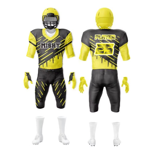 Uniforme de Fútbol Americano Personalizado 100% Poliéster, Cuello en V, Diseño Único, Conjuntos al por Mayor, Tallas Grandes, Ambiente de Equipo Nocturno - Product Image 1