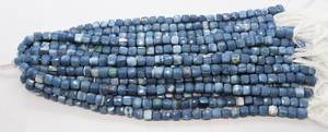 AAA Natural Blue Opal Faceted Cube Beads 8-8.5 MM Blue Opal Box <b>Gemstone</b> Beads 8 Inch Blue Opal 3D Cube Shape Stone Beads Bulk - Product Image 4