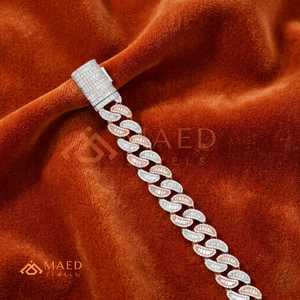 Rose Gold Moissanite Cuban Link Bracelet Iced Out Luxury Hip Hop Chain Bracelet Fine Chain Link Jewelry Women <b>Men</b> - Product Image 6