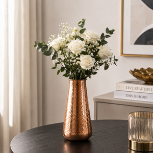 Jarrón de Flores de Cobre Martillado Hecho a Mano, Jarrón Decorativo de Metal para Decoración del Hogar, Centro de Mesa, Arreglos Florales, Decoración de Bodas - Product Image 3