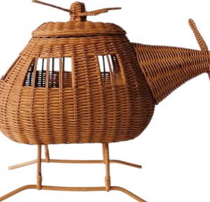 Hélicoptère jouet en rotin fait main pour enfant, panier de rangement en osier naturel pour chambre d'enfant, cadeau écologique pour enfants, vente en gros - Product Image 4