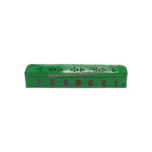 Wholesale Handmade Wooden Coffin Incense <b>Stick</b> Holder Buddhism Oud Bakhoor Incense Burner Box With Triple Moon Pattern - Product Image 5