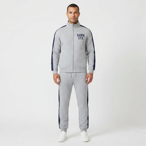 Ensemble de survêtement sportif pour homme Hawk Eye Sports, sweat à capuche en tissu polaire fin 300g, fermeture à boutons sur toute la longueur, cordon de serrage - Product Image 1