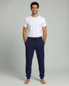 Ensemble de vêtements de détente modernes pour hommes, vêtements de maison décontractés, t-shirt, short, pyjama, tenue en mélange de spandex/coton, écologique, séchage rapide, respirant - Product Image 2