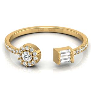 Moissanite Wedding Band Half Eternity Baguette y corte redondo Lab Diamond Yellow Gold Stacking Band Ring Nupcial Fine Jewelry Venta - Product Image 1