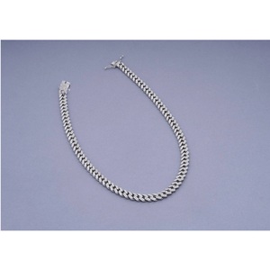 Cadena Cubana de Plata de Ley 925 con Diamantes y Baño de Oro de 18k para Ceremonias de Boda, Disponible para Venta al Por Mayor - Product Image 1