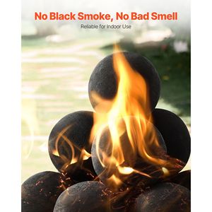 12 pezzi riutilizzabili da 4 pollici in ceramica palle di fuoco rotonde pietre di Lava rocce per caminetti confezione da 12 - Product Image 4