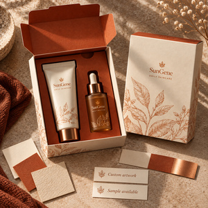 Boîte en papier personnalisée pliable à fond auto-scellant pour soins quotidiens de la peau SunGene - Product Image 6