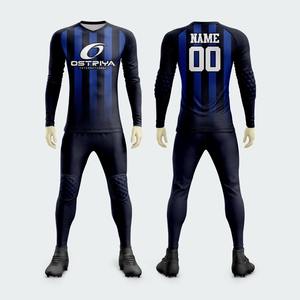 Maillots de football respirants personnalisés pour adultes, ensemble maillot et pantalon de gardien de but rembourrés, manches longues, séchage rapide, uniforme d'entraînement automatisé - Product Image 5