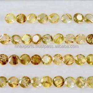 Cuarzo Rutilado Dorado Natural de 6 mm, Corte Brillante Redondo Facetado, Piedra Preciosa Suelta Calibrada, Joyería Hecha a Mano, Productos Más Vendidos - Product Image 2