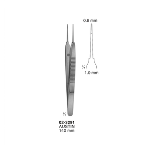 Pinzas Microquirúrgicas Austin Premium de 140 mm con Puntas Finas de 0.8 mm, Instrumentos ORL de Acero Inoxidable para Microcirugía - Product Image 3