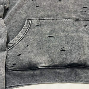 Sweat à capuche en coton French Terry pour homme, style streetwear, personnalisé, collection hiver 2026, haute qualité, teint uni, lavable à l'eau, effet délavé - Product Image 5