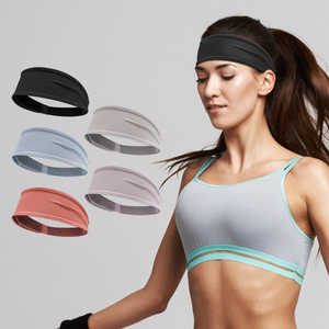 Solid Color Non-Slip <b>Sports</b> <b>Headband</b> Breathable Spandex Nylon Sweatband Women Yoga Gym Running Workout Thin Eco-Friendly 4.5cm - Product Image 5