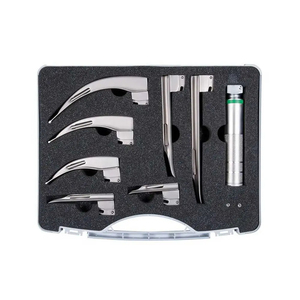 Ensemble de laryngoscope manuel à fibres optiques de qualité supérieure, kit d'intubation médicale de diagnostic avec lames et porte-aiguille à usage unique - Product Image 1