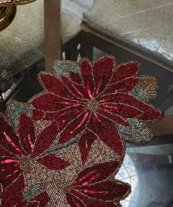 Handmade Beaded Solid Polyester/Cotton <b>Table</b> <b>Runner</b> Luxury Hotel Use <b>Table</b> Decor MOHD BAHID - Product Image 4