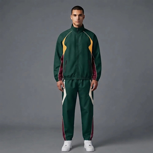 Wholesale price Manufacturers Nylon Jacket and Nylon <b>Pants</b> men's Tracksuit Windbreaker color block <b>baggy</b> fit man 2 piece set - Product Image 4