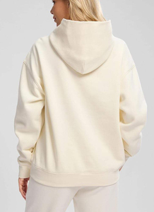 Sweat à capuche en polaire uni pour femme, personnalisé avec logo brodé, coloré, violet, modèle populaire - Product Image 3