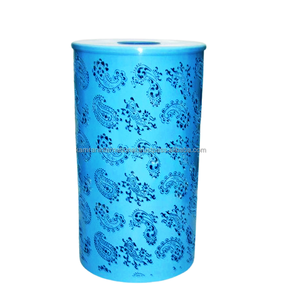 Cesto de Almacenamiento Extra Grande de Hierro Perforado con Efecto de Encaje Blanco, Decorativo para Baño, con Tapa de Diseño Filigranado de Alta Densidad, Duradero - Product Image 2